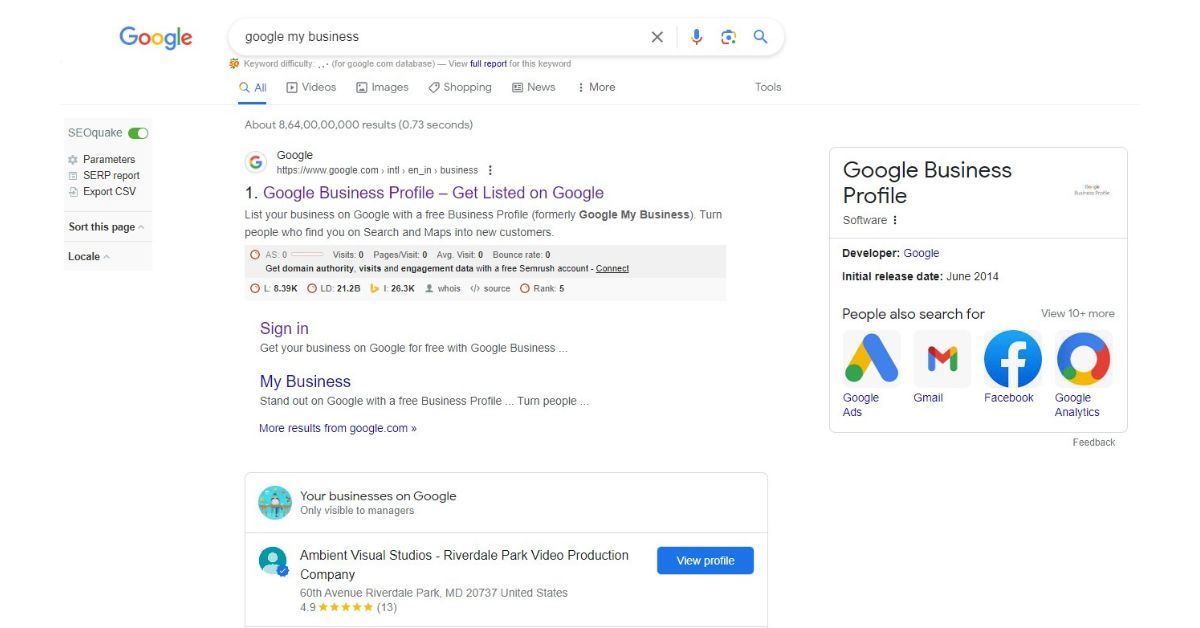 Google MY Business